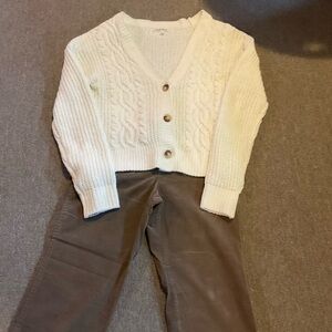 Loft (Ann Taylor) pants and cream colored cardigan outfit